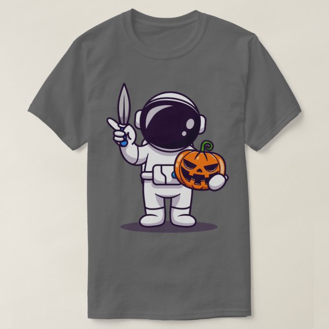 Niedlicher Cartoon des Astronauten T-Shirt (Design vorne)
