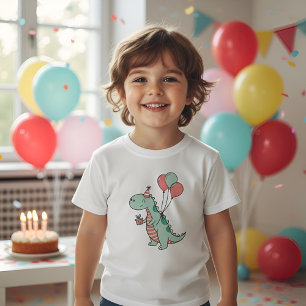 Niedlicher Cartoon Dinosaur Geburtstagsdesign T-Shirt