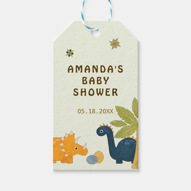 Niedlicher Cartoon Dinosaur Kinderdusche Geschenkanhänger (Vorderseite)