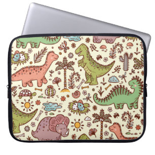 Niedlicher Cartoon Dinosaur Vintages Muster Laptopschutzhülle