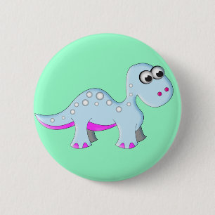Niedlicher Cartoon-Dinosaurier Button