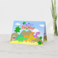 Niedlicher Cartoon Dinosaurier Happy Birthday Card