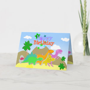 Niedlicher Cartoon Dinosaurier Happy Birthday Card Karte