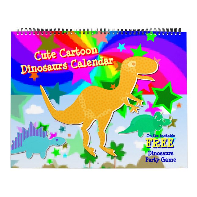 Niedlicher Cartoon Dinosaurier Kinderkalender Kalender (Titelbild)