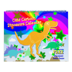 Niedlicher Cartoon Dinosaurier Kinderkalender Kalender