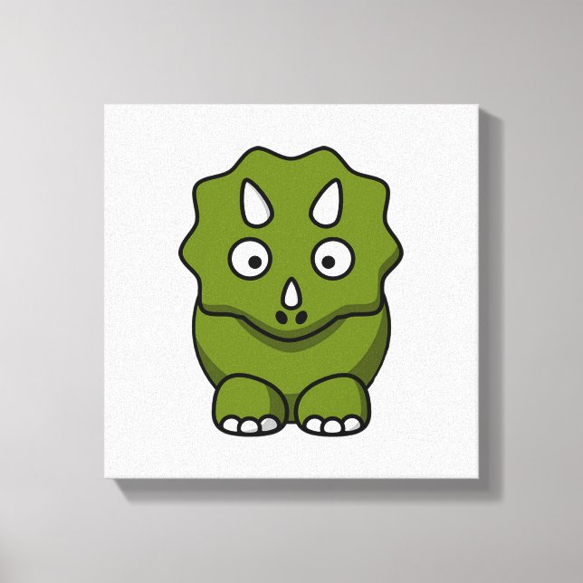 Niedlicher Cartoon Dinosaurier Leinwanddruck (Vorderseite)