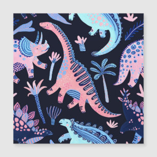 Niedlicher Cartoon Dinosaurier-Muster. Magnetkarte