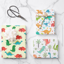 Niedlicher Cartoon Dinosaurier Pack Packpapier Geschenkpapier Set