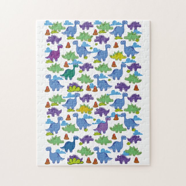 Niedlicher Cartoon Dinosaurier Puzzle (Vertikal)