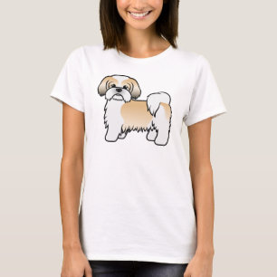 Niedlicher Cartoon Dog aus Gold und Weiß-Shih Tzu T-Shirt
