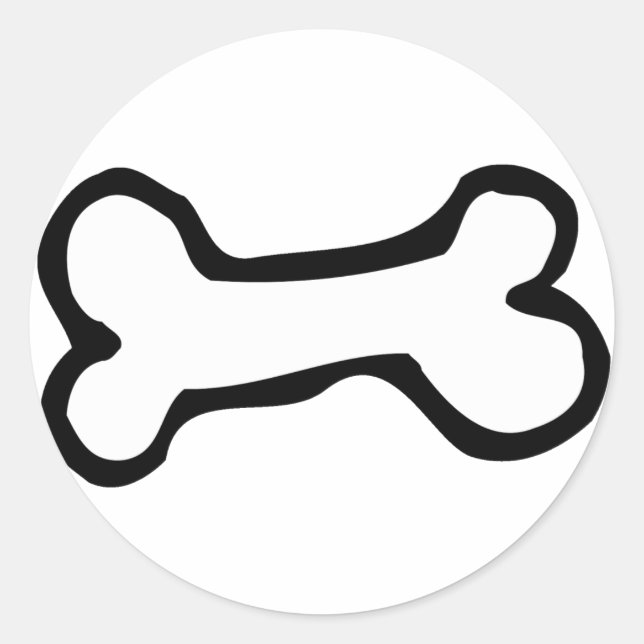 Niedlicher Cartoon Dog Bone Runder Aufkleber (Vorderseite)