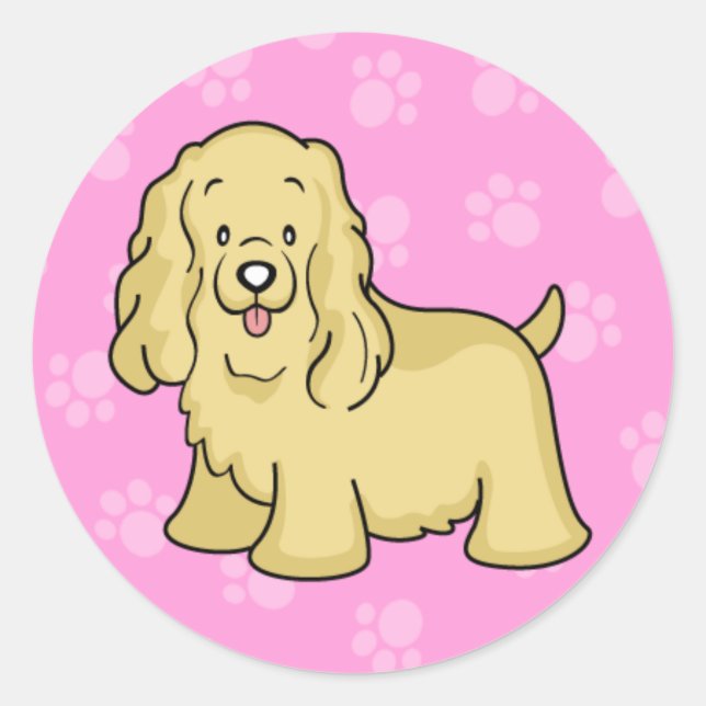 Niedlicher Cartoon Dog Cocker Spaniel Sticker (Vorderseite)