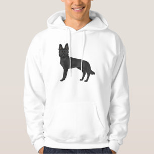 Niedlicher Cartoon Dog Design des Schwarzen Deutsc Hoodie