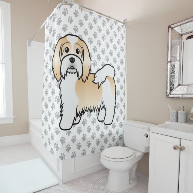 Niedlicher Cartoon Dog Duschvorhang (Beispiel)
