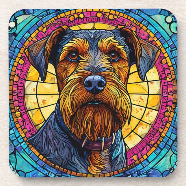 Niedlicher Cartoon Dog Getränkeuntersetzer (Vorderseite)