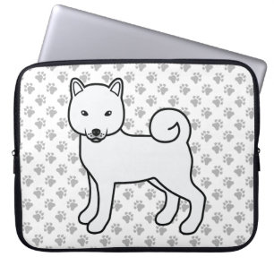 Niedlicher Cartoon Dog Illustration von White Shib Laptopschutzhülle