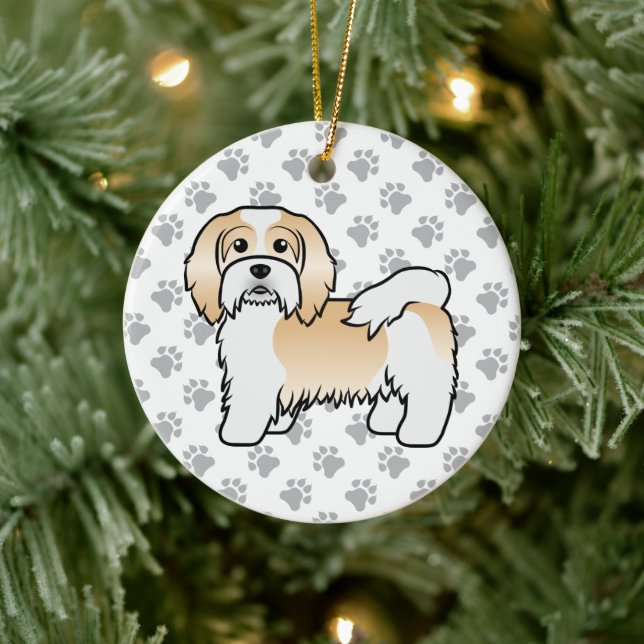 Niedlicher Cartoon Dog Keramik Ornament (Baum)