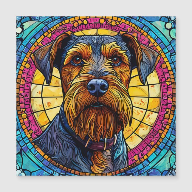 Niedlicher Cartoon Dog Magnetkarte (Vorderseite)