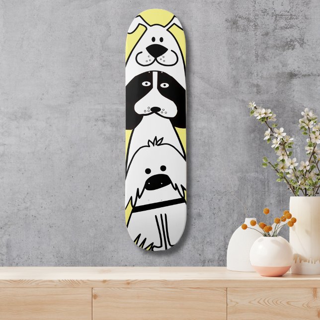 Niedlicher Cartoon Dog Minimalistische Pet Design Skateboard (Von Creator hochgeladen)