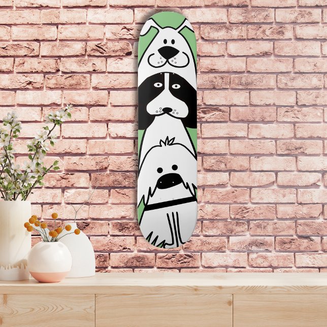 Niedlicher Cartoon Dog Minimalistische Pet Design Skateboard (Von Creator hochgeladen)