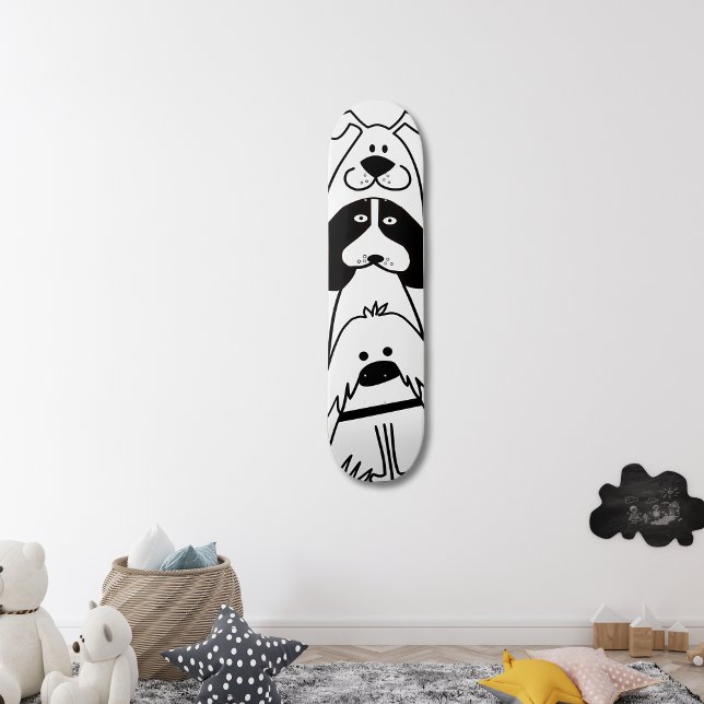 Niedlicher Cartoon Dog Minimalistische Pet Design Skateboard (Von Creator hochgeladen)