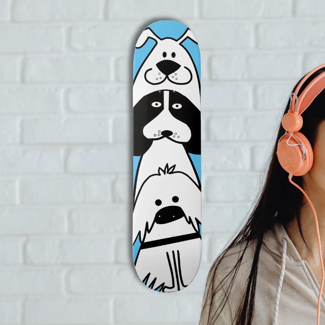 Niedlicher Cartoon Dog Minimalistische Pet Design Skateboard (Von Creator hochgeladen)