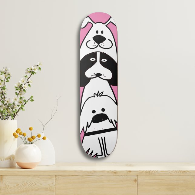 Niedlicher Cartoon Dog Minimalistische Pet Design Skateboard (Von Creator hochgeladen)