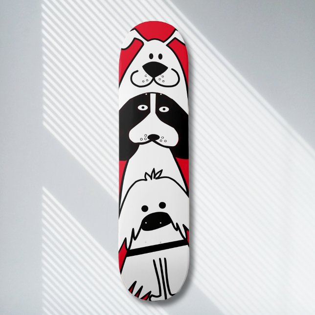 Niedlicher Cartoon Dog Minimalistische Pet Design Skateboard (Von Creator hochgeladen)