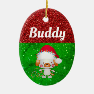 Niedlicher Cartoon Dog Name des Hauses Weihnachten Keramik Ornament
