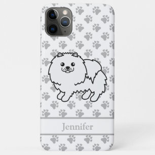 Niedlicher Cartoon Dog & Name des weißen Spitzes Case-Mate iPhone Hülle