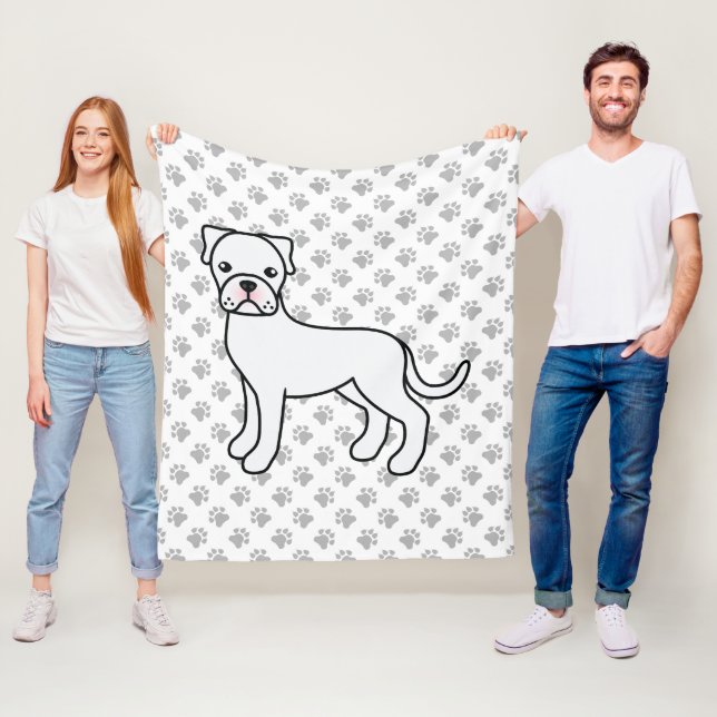 Niedlicher Cartoon Dog & Paws Fleecedecke (Beispiel)