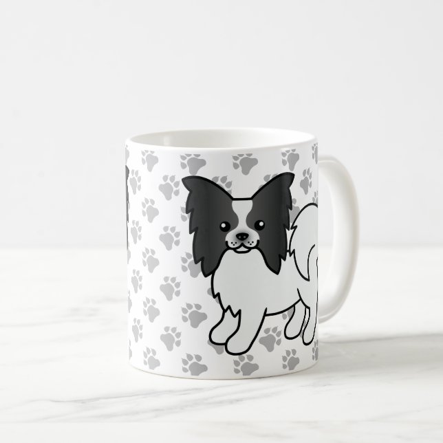 Niedlicher Cartoon Dog & Paws Kaffeetasse (VorderseiteRechts)