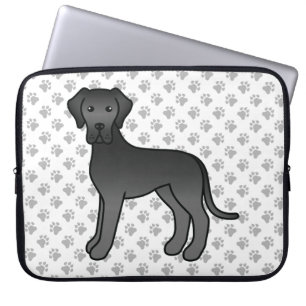 Niedlicher Cartoon Dog & Paws Laptopschutzhülle