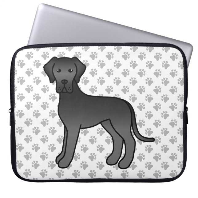 Niedlicher Cartoon Dog & Paws Laptopschutzhülle (Vorderseite)
