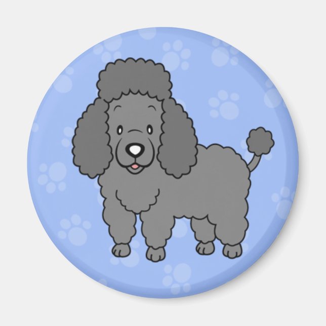 Niedlicher Cartoon Dog Poodle Magnet (Vorne)