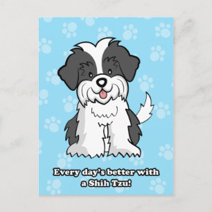 Niedlicher Cartoon Dog Shih Tzu Postcard Postkarte