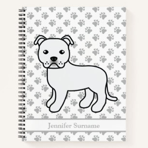 Niedlicher Cartoon Dog & Text von White English St Notizbuch