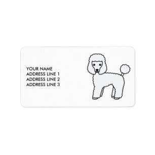 Niedlicher Cartoon Dog & Text von White Toy Poodle Adressaufkleber