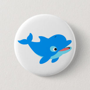 Niedlicher Cartoon Dolphin Button