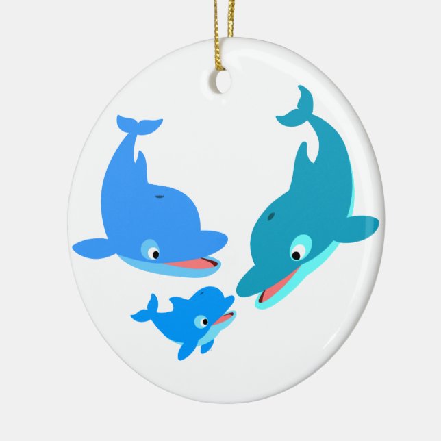 Niedlicher Cartoon Dolphin Keramikornament (Links)