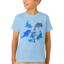 Niedlicher Cartoon Dolphin Pod Children T - Shirt