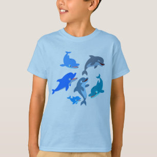 Niedlicher Cartoon Dolphin Pod Children T - Shirt