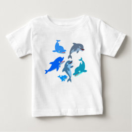 Niedlicher Cartoon Dolphin Pod Ruffle Dress Baby T-shirt