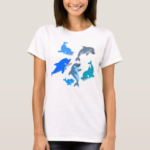Niedlicher Cartoon Dolphin Pod T - Shirt