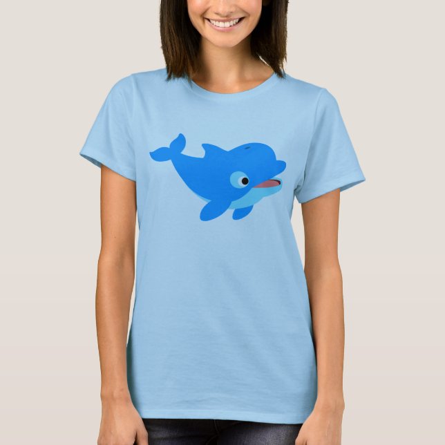Niedlicher Cartoon Dolphin T - Shirt (Vorderseite)