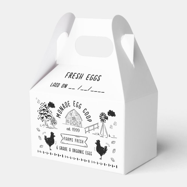 Niedlicher Cartoon Doodle Rustikale Eierkarton Geschenkschachtel (Vorderseite)