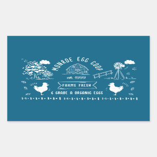 Niedlicher Cartoon Doodle Rustikale Eierkarton Rechteckiger Aufkleber