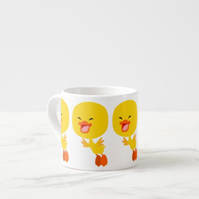 Niedlicher Cartoon Duckling Espresso Tasse (Vorderseite Links)