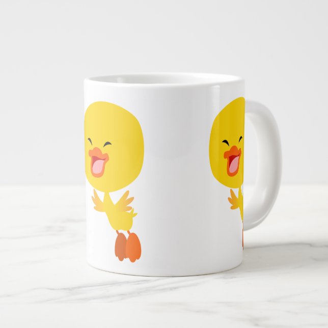Niedlicher Cartoon Duckling Jumbo Tasse (Vorderseite Rechts)