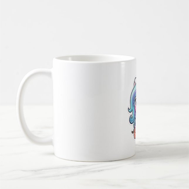 Niedlicher Cartoon Einhorn 4 Kaffeetasse (Links)